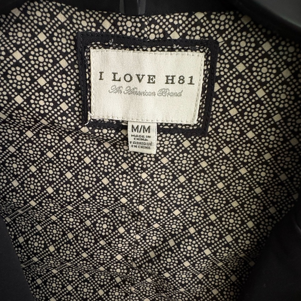 I Love H81 Medium Vest Solid Black single button collar adjustable back NWOT